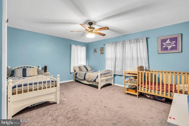 1177 Aster Dr, Toms River, NJ 08753 - carpeted bedroom featuring baseboards and a ceiling fan
