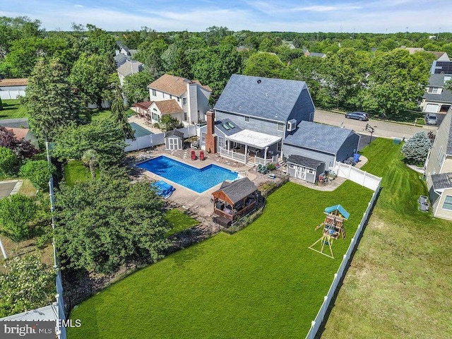 1177 Aster Dr, Toms River, NJ 08753 - drone / aerial view of a pool area