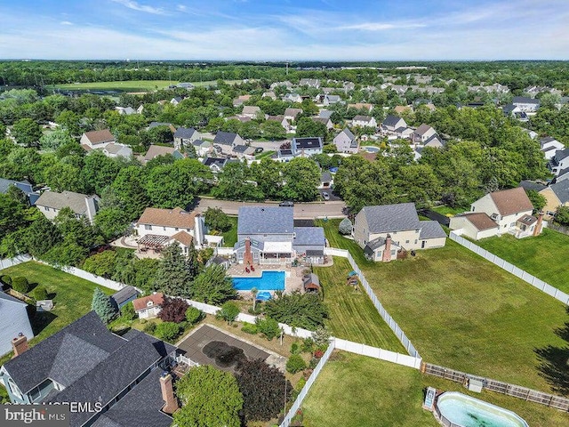 1177 Aster Dr, Toms River, NJ 08753 - aerial view of property and surrounding area with a pool and nearby suburban area