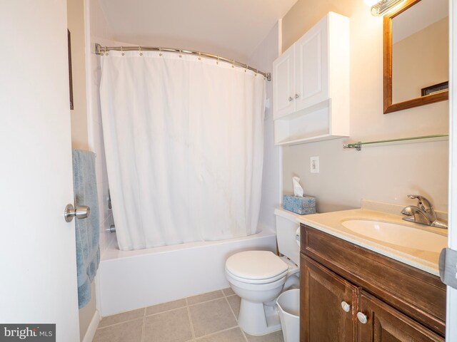 1502 Tomahawk Trl, Winchester, VA 22602 - full bath with toilet, vanity, shower / bath combo with shower curtain, and tile patterned floors