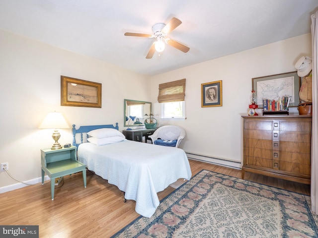 1502 Tomahawk Trl, Winchester, VA 22602 - bedroom with baseboard heating, wood finished floors, ceiling fan, and baseboards