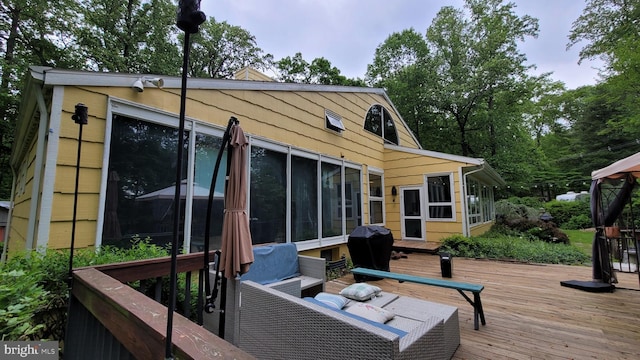 212 Haag Rd, Reading, PA 19606 - wooden deck featuring a sunroom