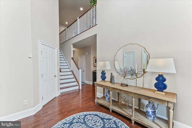 1009 James Walter Way, Kennett Square, PA 19348 - foyer with wood finished floors, baseboards, stairway, recessed lighting, and a high ceiling