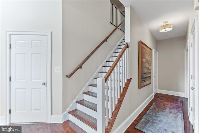 1009 James Walter Way, Kennett Square, PA 19348 - stairway featuring baseboards and wood finished floors
