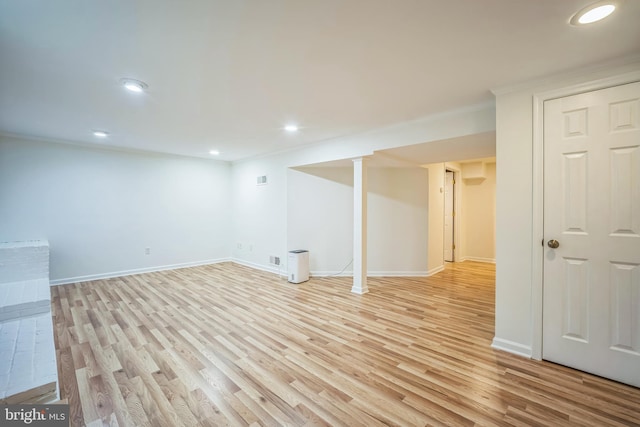 8361 Luce Ct, Springfield, VA 22153 - finished below grade area featuring light wood finished floors, recessed lighting, and crown molding