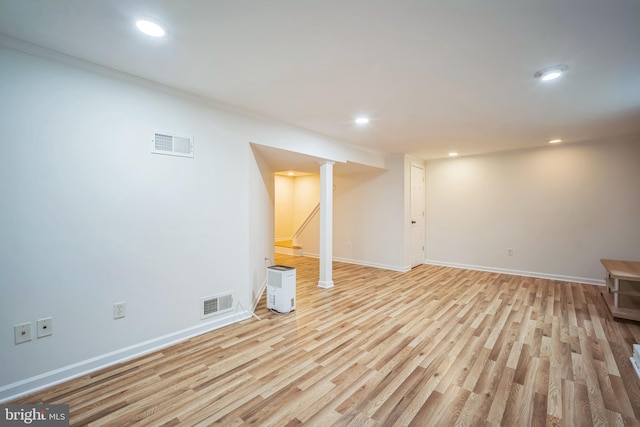 8361 Luce Ct, Springfield, VA 22153 - finished below grade area featuring light wood finished floors, recessed lighting, and stairs