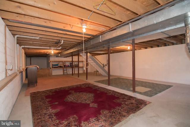9 Paddington Ct, Hockessin, DE 19707 - unfinished basement with stairway