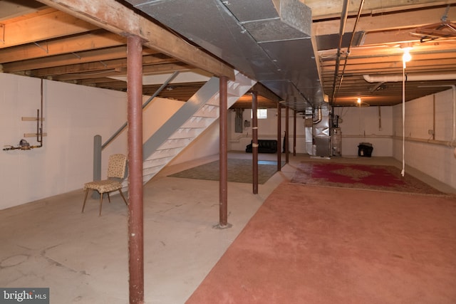 9 Paddington Ct, Hockessin, DE 19707 - unfinished below grade area with heating unit and stairs
