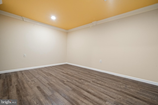 141 Patchwork Dr, Stephenson, VA 22656 - spare room with dark wood-type flooring, recessed lighting, baseboards, and ornamental molding