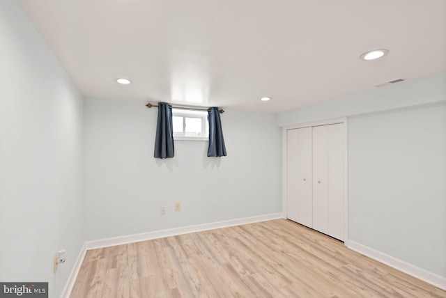 7434 Dickenson St, Springfield, VA 22150 - unfurnished bedroom featuring wood finished floors, recessed lighting, baseboards, and a closet