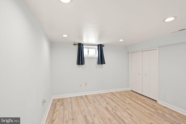 7434 Dickenson St, Springfield, VA 22150 - unfurnished bedroom with wood finished floors, recessed lighting, baseboards, and a closet