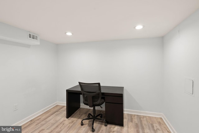 7434 Dickenson St, Springfield, VA 22150 - home office featuring wood finished floors, baseboards, and recessed lighting