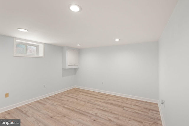 7434 Dickenson St, Springfield, VA 22150 - basement featuring baseboards, recessed lighting, and light wood-style flooring