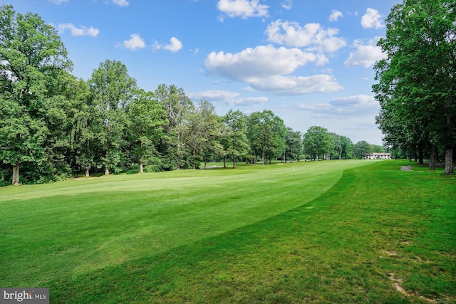 11910 Saint Johnsbury Ct, Reston, VA 20191 - surrounding community with golf course view, a lawn, and view of scattered trees