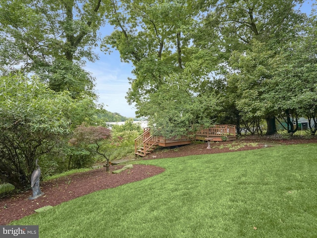 1316 Swan Harbour Rd, Fort Washington, MD 20744 - view of green lawn featuring a deck