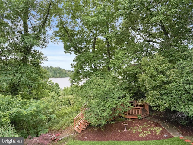 1316 Swan Harbour Rd, Fort Washington, MD 20744 - view of yard with a deck with water view and a wooded view