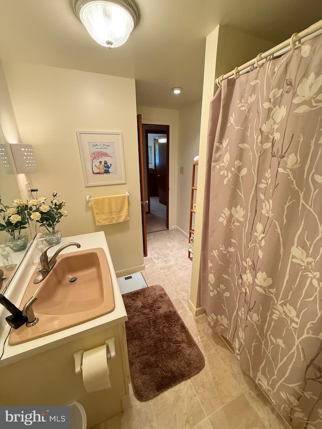 23 N Valley View Ln, Keyser, WV 26726 - full bathroom with vanity, tile patterned flooring, and curtained shower