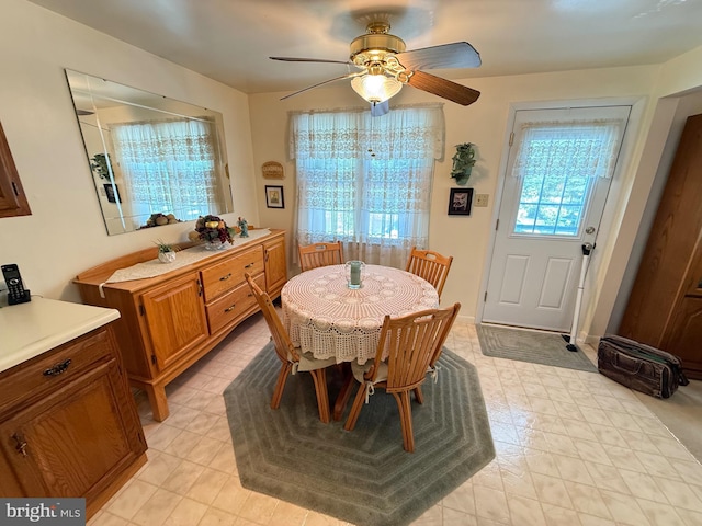 23 N Valley View Ln, Keyser, WV 26726 - dining room with ceiling fan and light floors