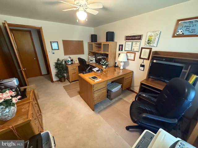 23 N Valley View Ln, Keyser, WV 26726 - office area with light colored carpet and a ceiling fan