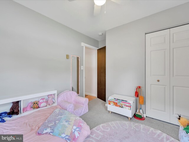 52 Circle Dr, Ephrata, PA 17522 - bedroom featuring a closet, carpet floors, and ceiling fan