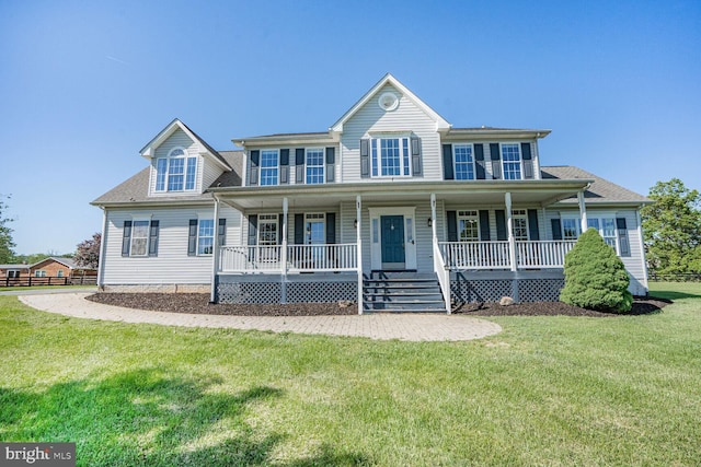 5040 Hummingbird Ln, Warrenton, VA 20187 - colonial-style house featuring a front lawn, covered porch, and a shingled roof