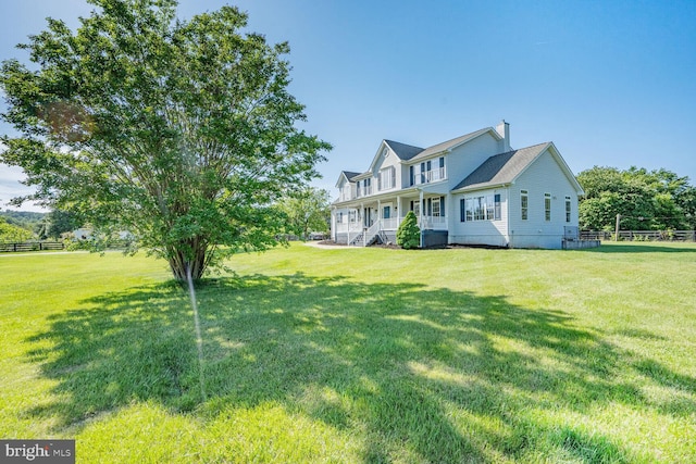 5040 Hummingbird Ln, Warrenton, VA 20187 - view of front of house featuring covered porch and a chimney