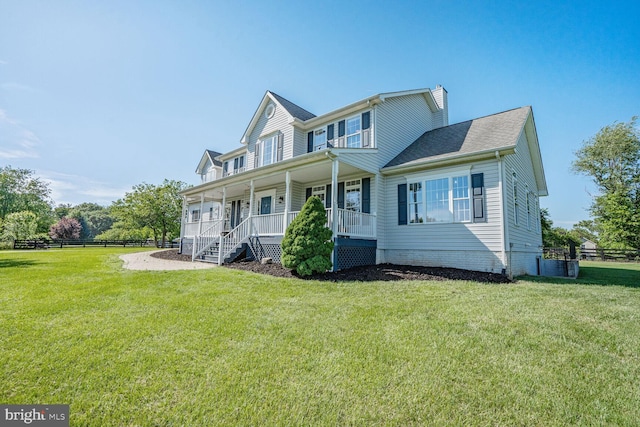 5040 Hummingbird Ln, Warrenton, VA 20187 - view of front facade featuring covered porch, a chimney, and a shingled roof