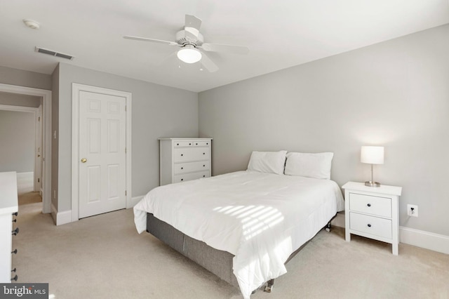 11 Woods Edge Rd, West Chester, PA 19382 - bedroom with light carpet, baseboards, and a ceiling fan