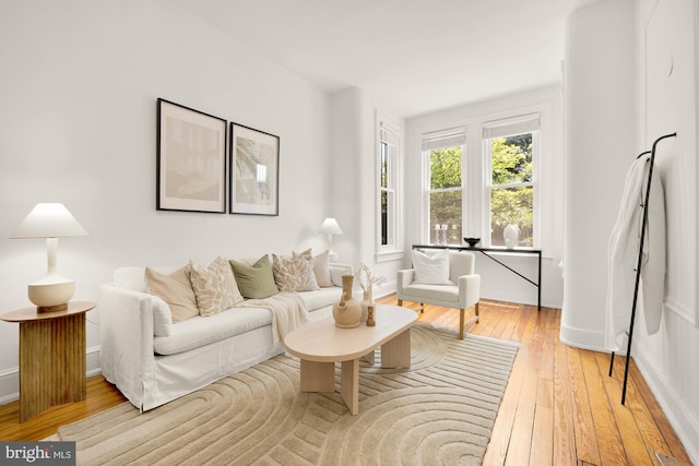 704 F St NE, Washington, DC 20002 - living room featuring baseboards and light wood-type flooring
