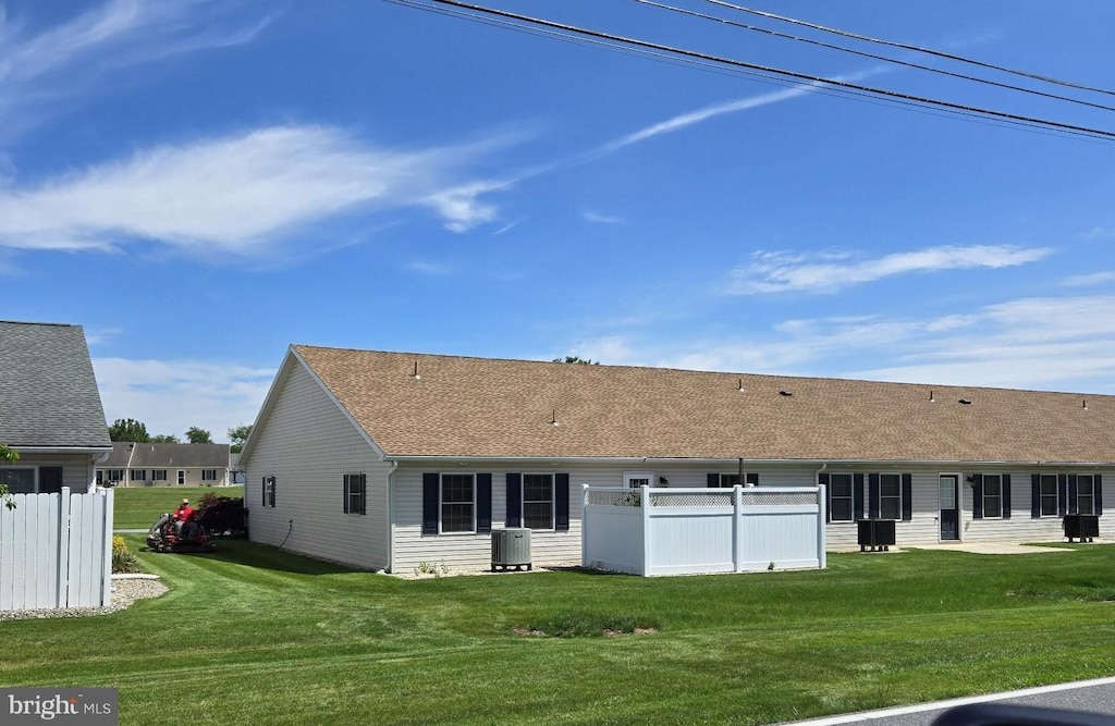416 Kara Way, Shippensburg, PA 17257 - back of property with central AC unit and roof with shingles