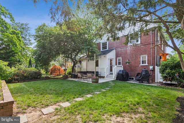 330 Wood Ln, Haddonfield, NJ 08033 - rear view of property with a patio area, a lawn, and brick siding