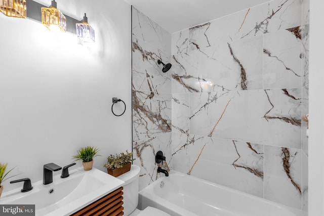 6913 Fulford St, Clinton, MD 20735 - bathroom featuring toilet, shower / bathtub combination, and vanity