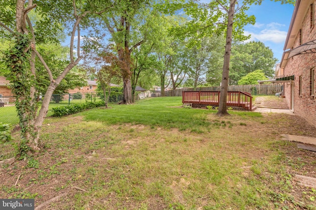6913 Fulford St, Clinton, MD 20735 - view of yard with a wooden deck