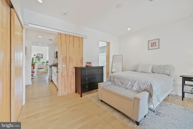 961 Randolph St NW Unit 3, Washington, DC 20011 - bedroom featuring light wood-type flooring and recessed lighting