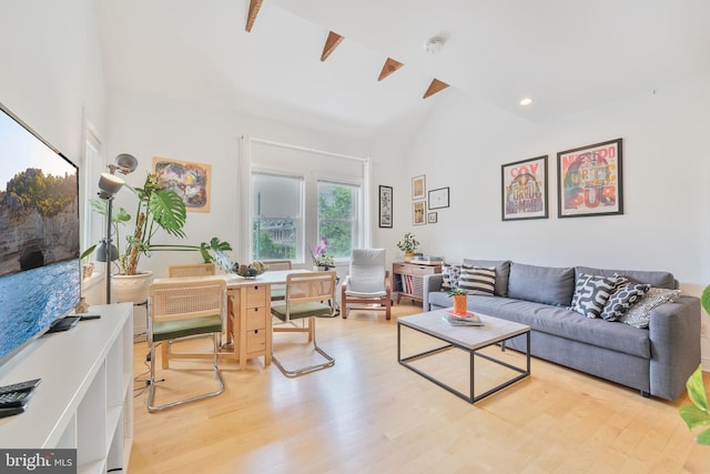 961 Randolph St NW Unit 3, Washington, DC 20011 - living area featuring light wood-type flooring, recessed lighting, and high vaulted ceiling