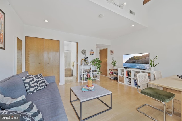 961 Randolph St NW Unit 3, Washington, DC 20011 - living room with light wood-type flooring and recessed lighting