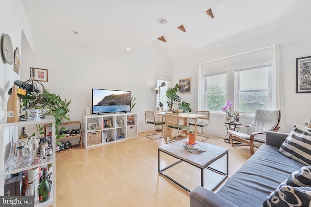 961 Randolph St NW Unit 3, Washington, DC 20011 - living room featuring lofted ceiling and wood finished floors