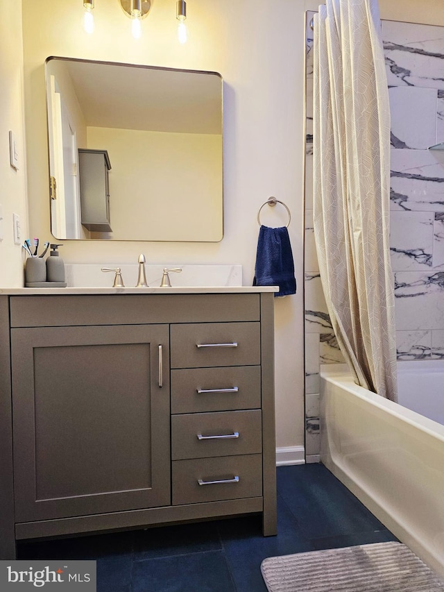 17 Greenridge Ave, Ridgely, MD 21660 - bathroom featuring shower / bathtub combination with curtain and vanity