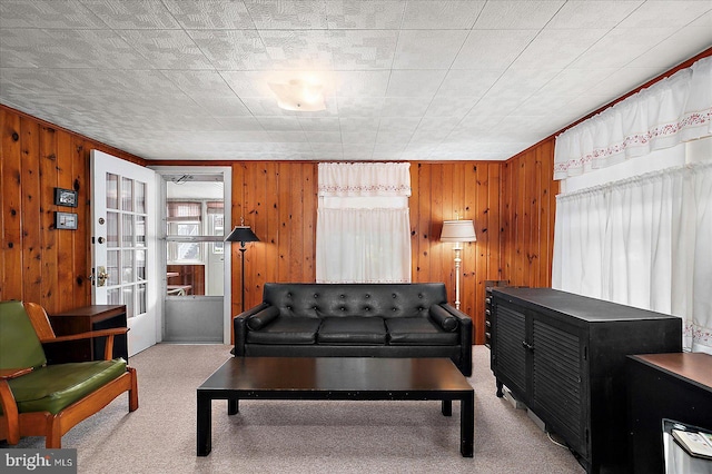 104 11th St, Ocean City, MD 21842 - living area featuring carpet floors and wood walls