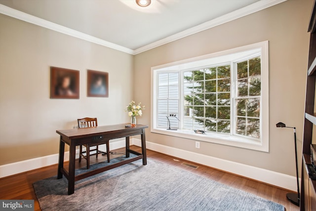2371 N Edgewood St, Arlington, VA 22207 - office space featuring crown molding, baseboards, and wood finished floors