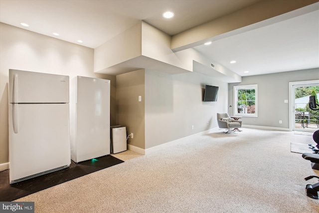 2371 N Edgewood St, Arlington, VA 22207 - living area with carpet flooring, baseboards, and recessed lighting