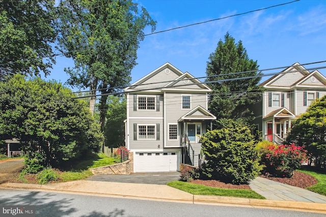 2371 N Edgewood St, Arlington, VA 22207 - view of front facade featuring asphalt driveway and an attached garage