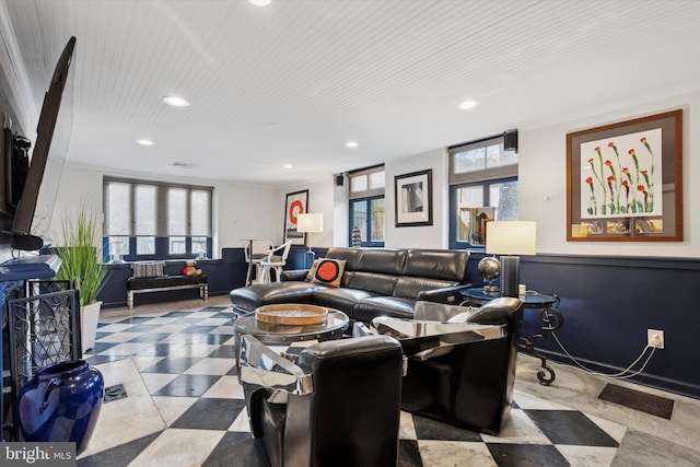 1202 W Wynnewood Rd Unit 1, Wynnewood, PA 19096 - living area featuring recessed lighting and plenty of natural light