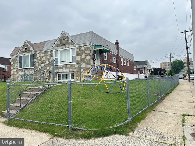 8854 Calvert St, Philadelphia, PA 19152 - view of front of property featuring stone siding and a high end roof