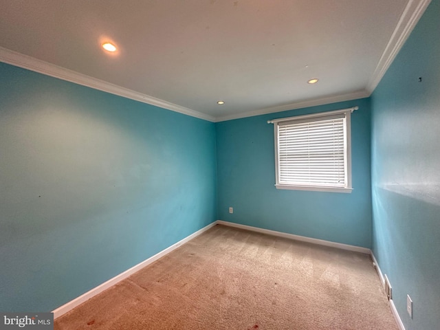 8854 Calvert St, Philadelphia, PA 19152 - unfurnished room featuring carpet flooring, baseboards, crown molding, and recessed lighting
