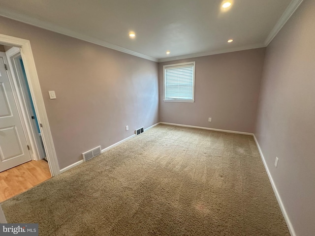 8854 Calvert St, Philadelphia, PA 19152 - carpeted spare room featuring ornamental molding, baseboards, and recessed lighting