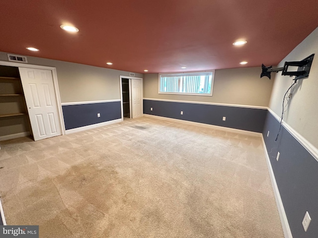 8854 Calvert St, Philadelphia, PA 19152 - basement featuring recessed lighting, carpet floors, and baseboards