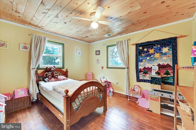 2122 Harkins Rd, Pylesville, MD 21132 - bedroom featuring crown molding, wooden ceiling, and wood-type flooring