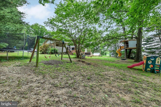 2122 Harkins Rd, Pylesville, MD 21132 - view of grassy yard featuring a trampoline