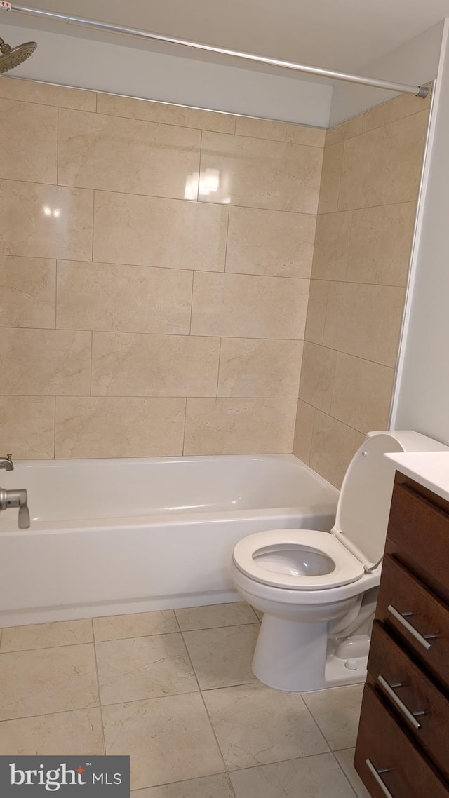 104 Duvall Ln Unit 30-104, Gaithersburg, MD 20877 - bathroom with toilet, vanity, bathtub / shower combination, and tile patterned floors